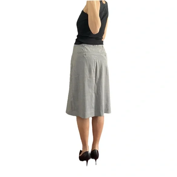 Theory Wool Blend Gray Pleated Skirt Size US 2 - Picture 3 of 9